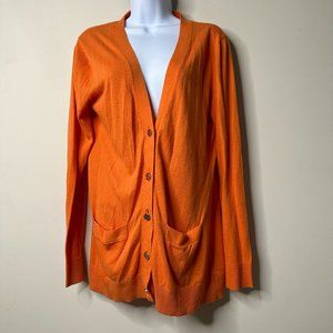 MICHAEL Michael Kors Orange Button Front Boyfriend Cardigan Small